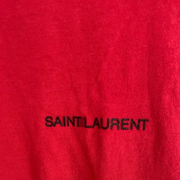 Saint Laurent Logo T-Shirt in Red Size XS - Picture 6 of 6